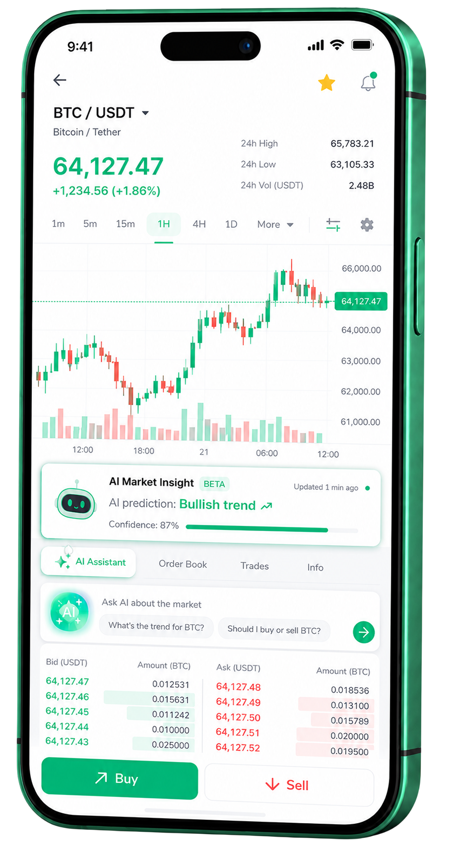 Cobalt Rendix mobile trading app running on a smartphone
